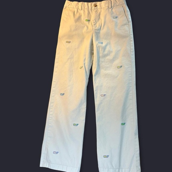 Vineyard Vines by Shep & Ian Khaki Pants | Size 14 | Embroidered Whale Logo - Picture 7 of 11
